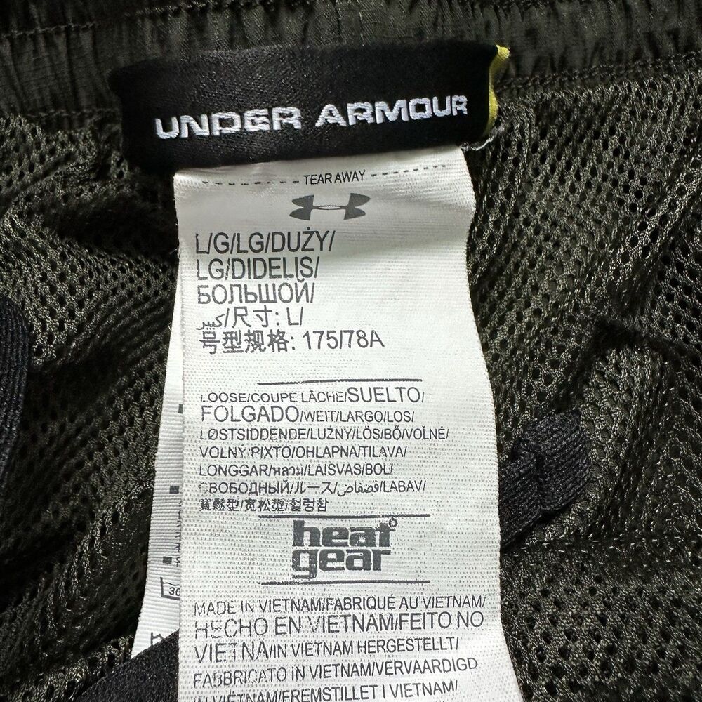 Under Armour Mens L HeatGear Loose Fit  Wide Leg Windbreaker Pants Olive Green - Picture 4 of 7